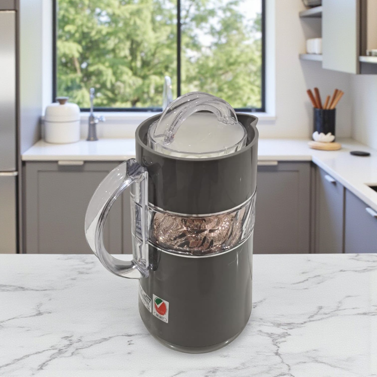 PARATI Premium Plastic Jug – Elegant Grey Water Pitcher with Transparent Design & Lid | BPA-Free, Heat-Resistant, Capacity for Home, Kitchen, and Office - Damoo