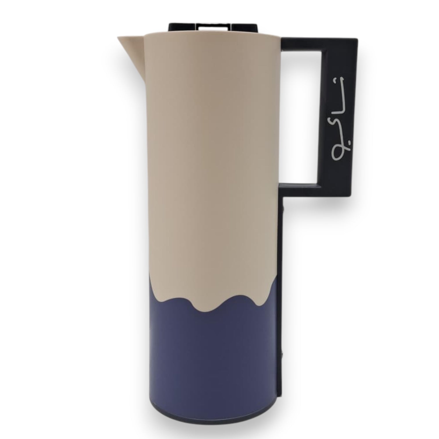 Crystal House 1.0 Liter Premium Insulated Vacuum Flask – Double Wall Thermal Coffee & Tea Thermos with Secure Flip Lid, Arabic Handle & Elegant Two-Tone Design – Ideal for Home, Office, Travel & Gifting - Damoo