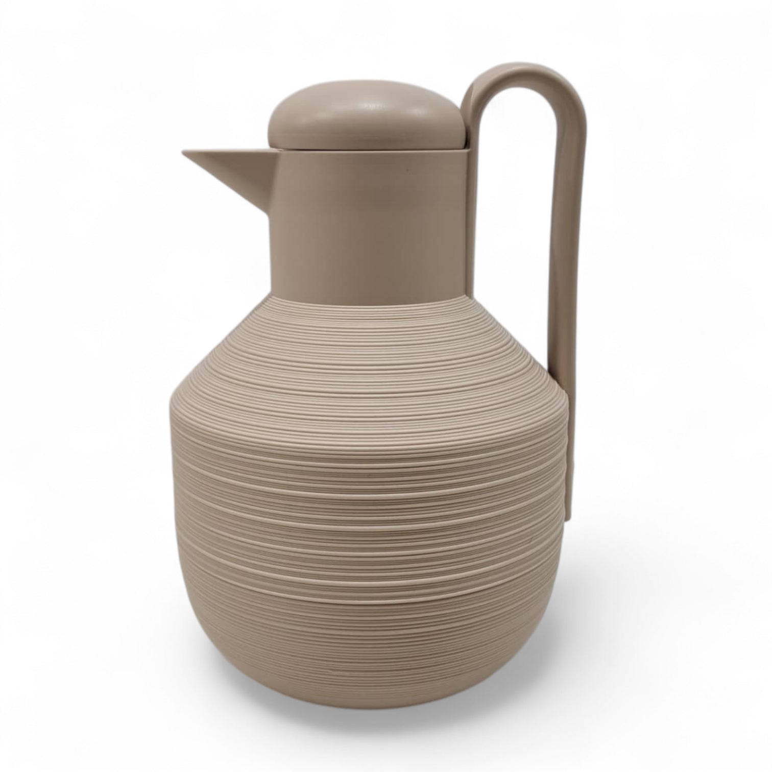 Ripple 1.0L Vacuum Flask – Double-Wall Insulated Thermos Jug with Glass Liner, Hot & Cold Beverage Server, Ribbed Modern Design & Easy-Pour Spout for Home or Office - Damoo