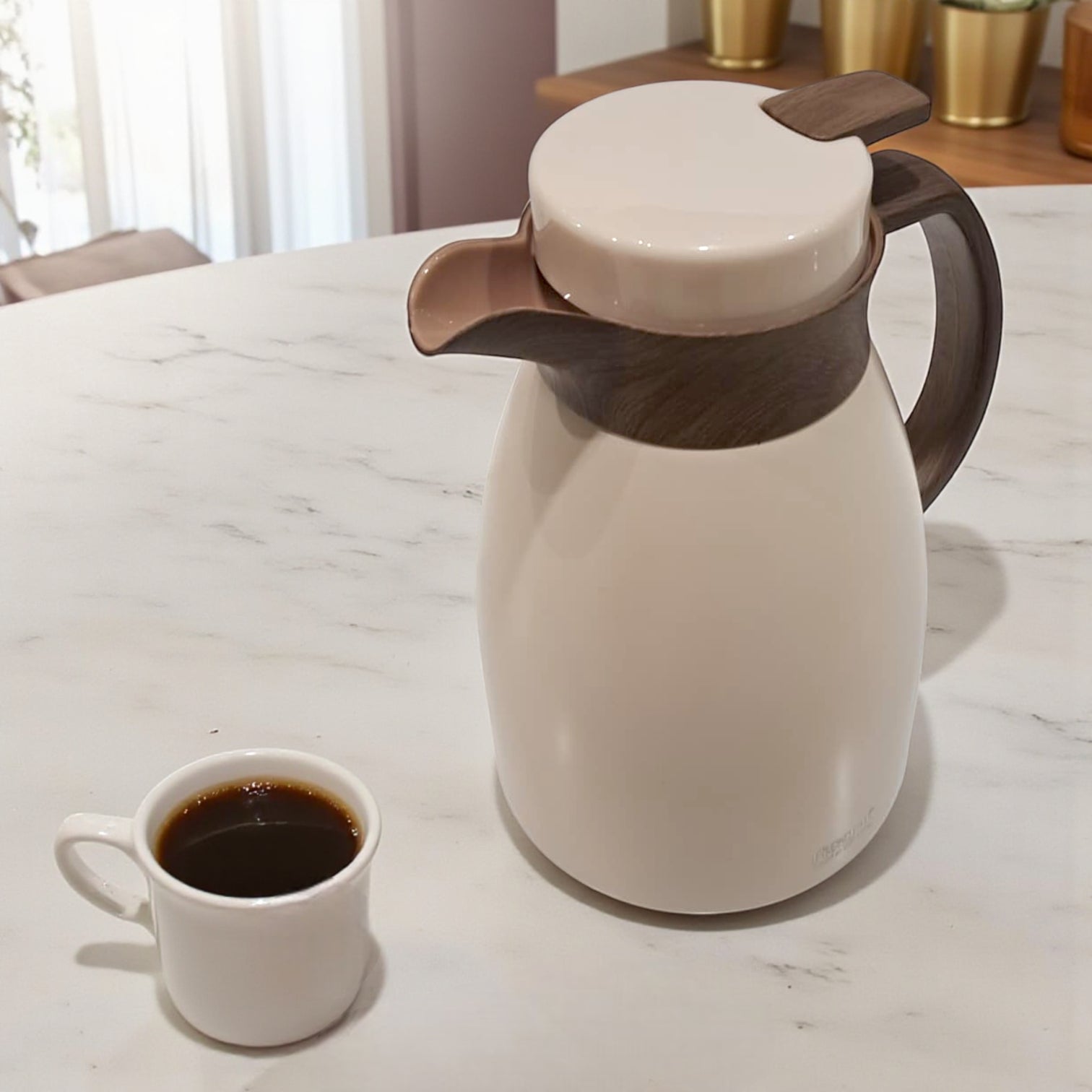 Regal 1.5L Thermal Coffee Carafe – Double-Wall Vacuum Insulated Jug, 24H Heat / Cold Retention, Leak-Proof Lid, Ergonomic Handle & Easy-Clean Design for Home, Office, and Outdoor Use