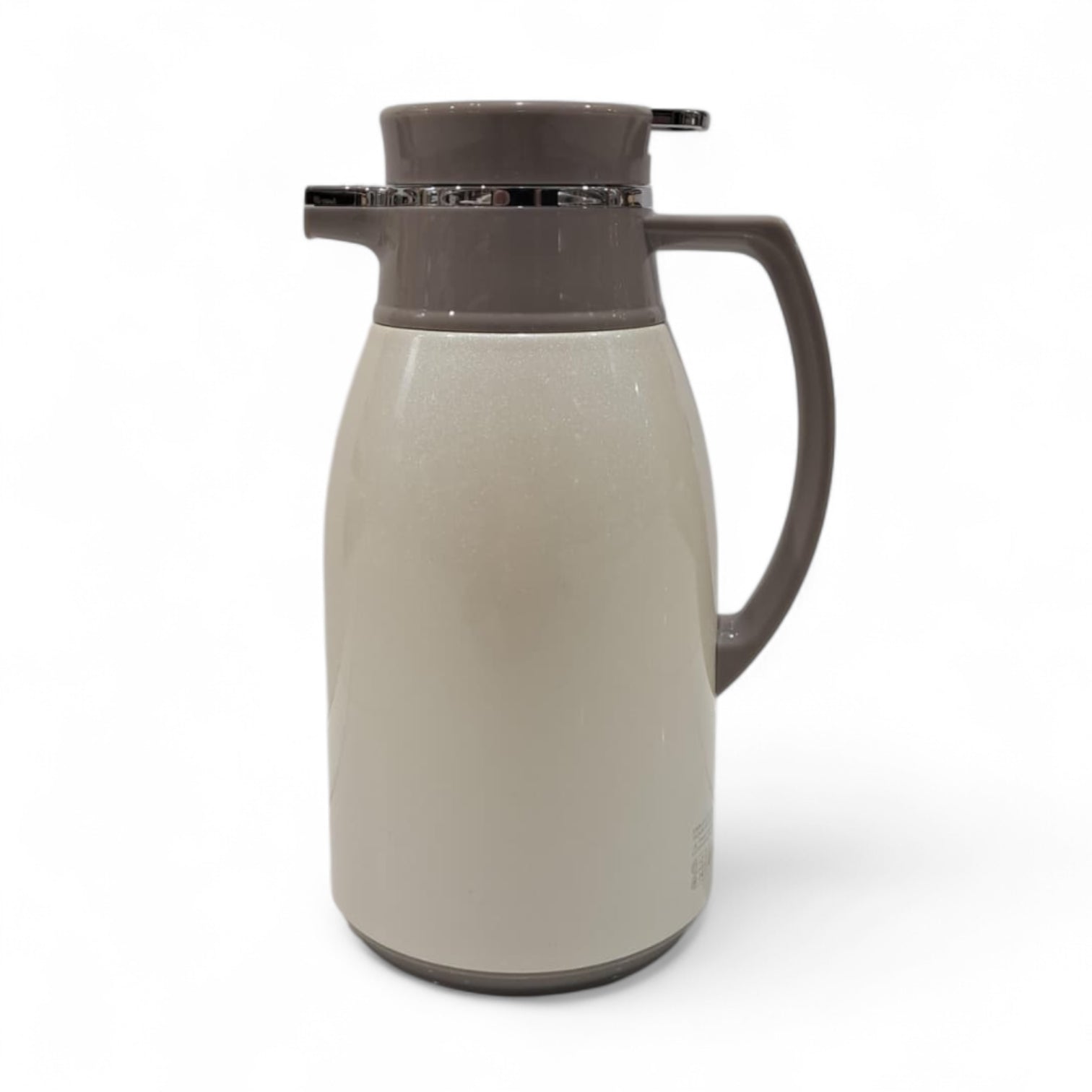 Regal 1.0L Thermal Coffee Carafe – Stainless Steel Double-Wall Vacuum Jug with Glass Refill, Leak-Proof Lid, Long Heat Retention & Elegant Beige Design for Hot and Cold Beverages