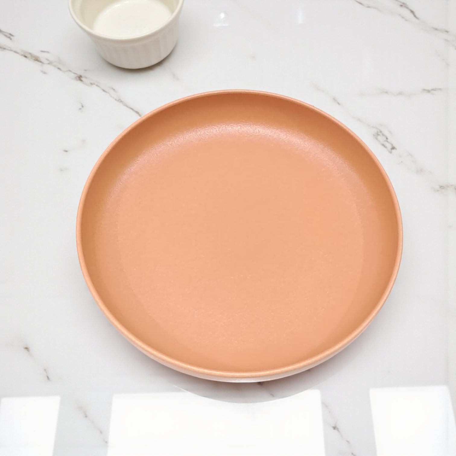 Matte Terracotta Ceramic Serving Plate – Modern Round Flat Dish for Dining, Snacks, Appetizers & Home Décor – Durable Stoneware Dinner Plate for Everyday Use - Damoo
