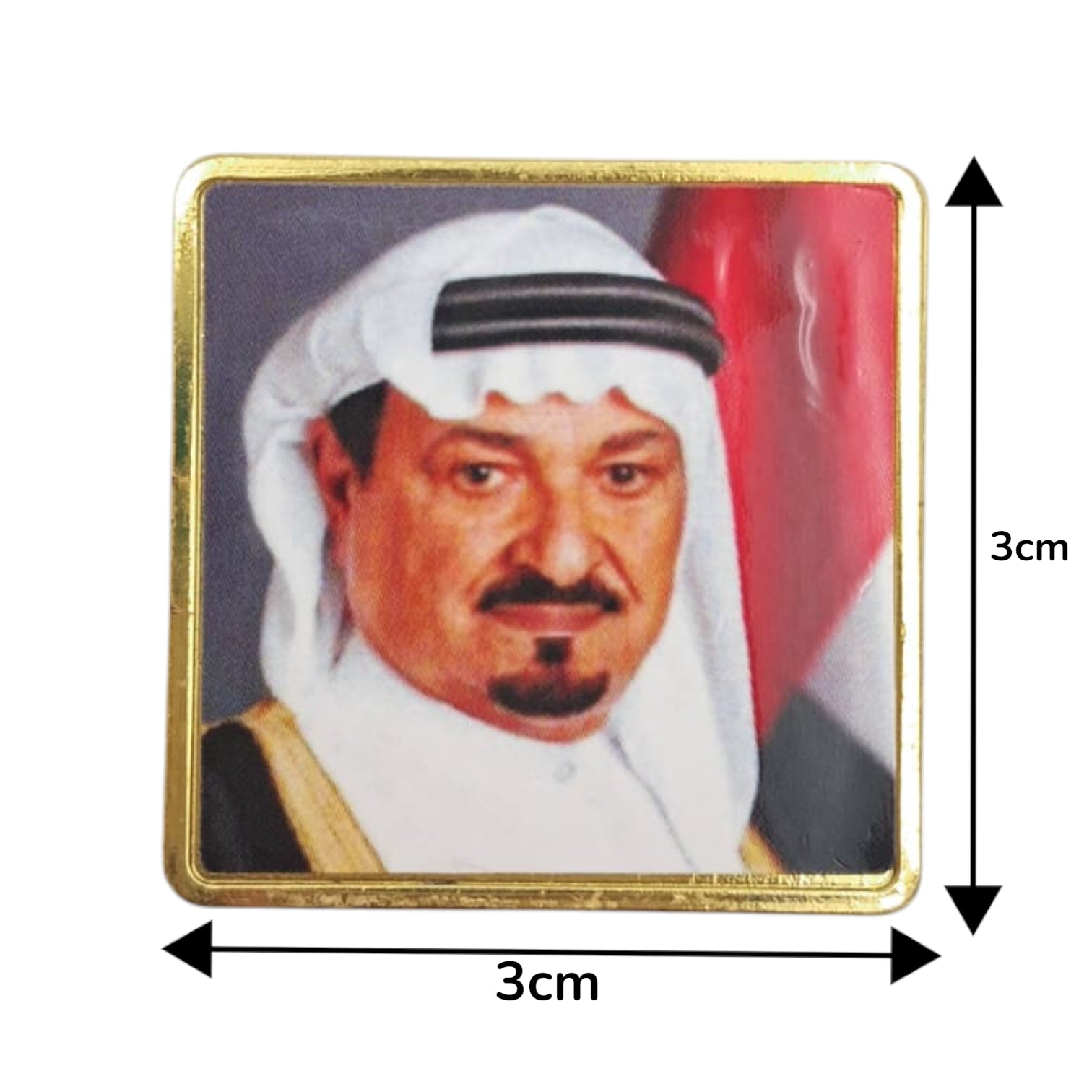 Elegant Square Commemorative Magnetic Metal Badge – Premium Gold-Framed Lapel Pin for National Day, Corporate Ceremonies, Cultural Events & Collector Display - Damoo