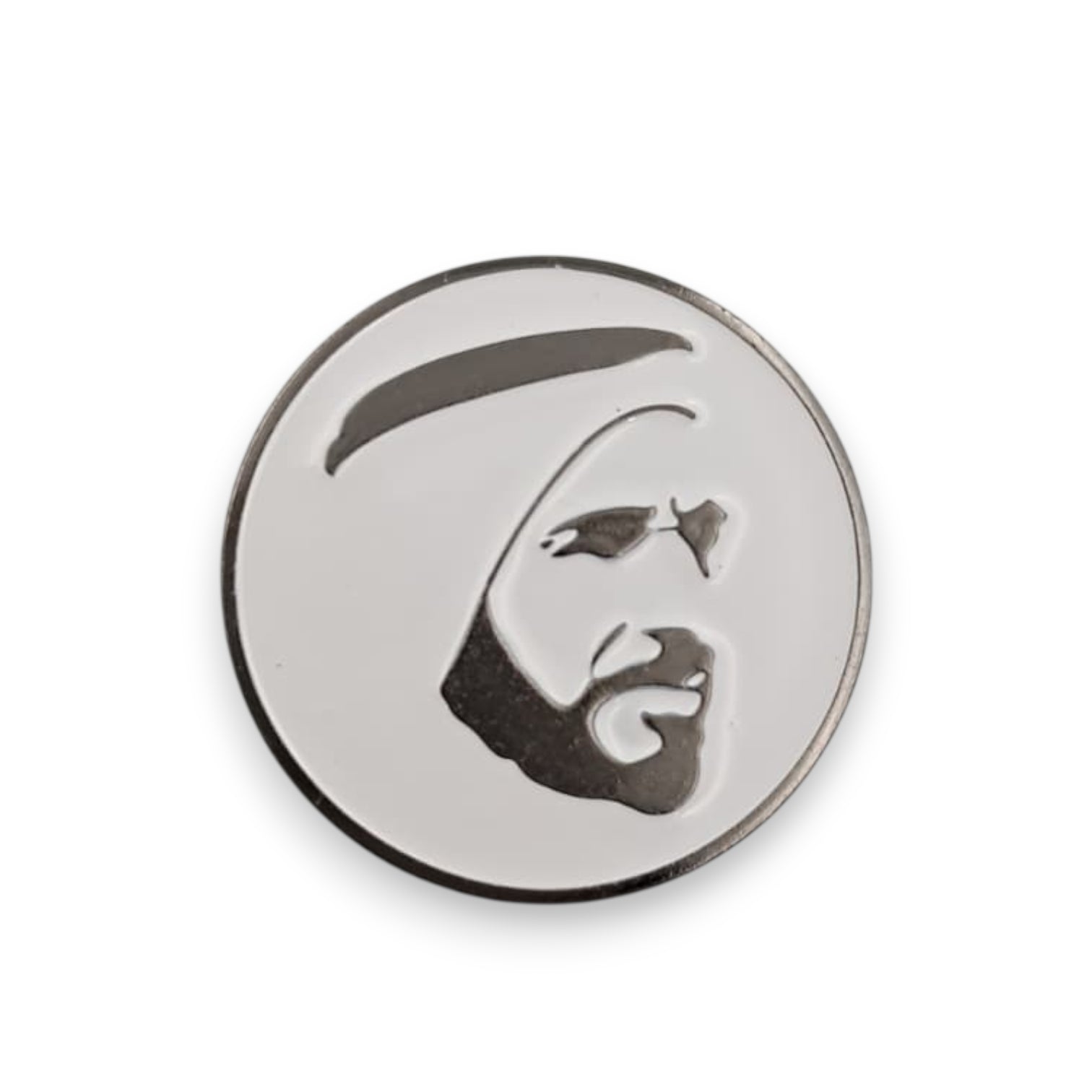 UAE Founder Metal Magnetic Badge – Premium Silver Round Lapel Pin | Patriotic Accessory for UAE National Day & Flag Day - Damoo