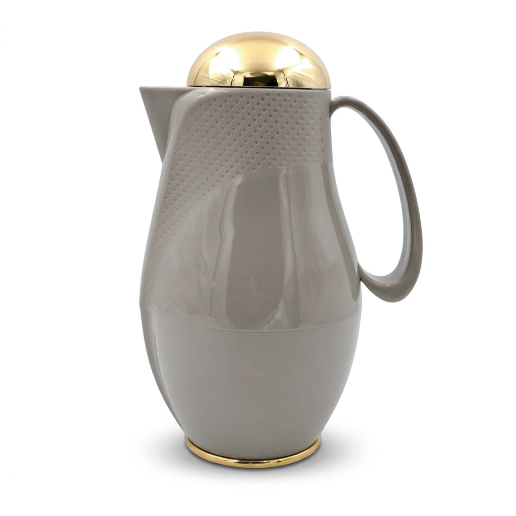 Regal Luxury Thermos Flask 1 Liter | Premium Insulated Hot & Cold Beverage Server with Gold Finish Lid | Elegant Double Wall Vacuum Jug