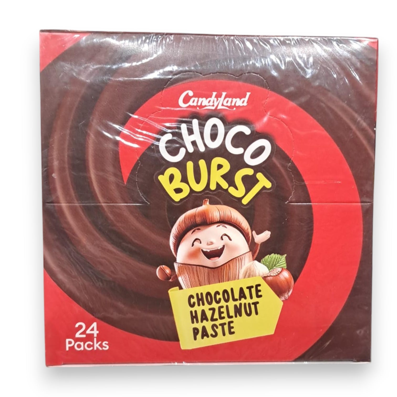 Candyland Choco Burst – Chocolate Hazelnut Paste Snack | 24 Mini Packs | Creamy Hazelnut Filling | Kids Treat & On-The-Go Snack - Damoo
