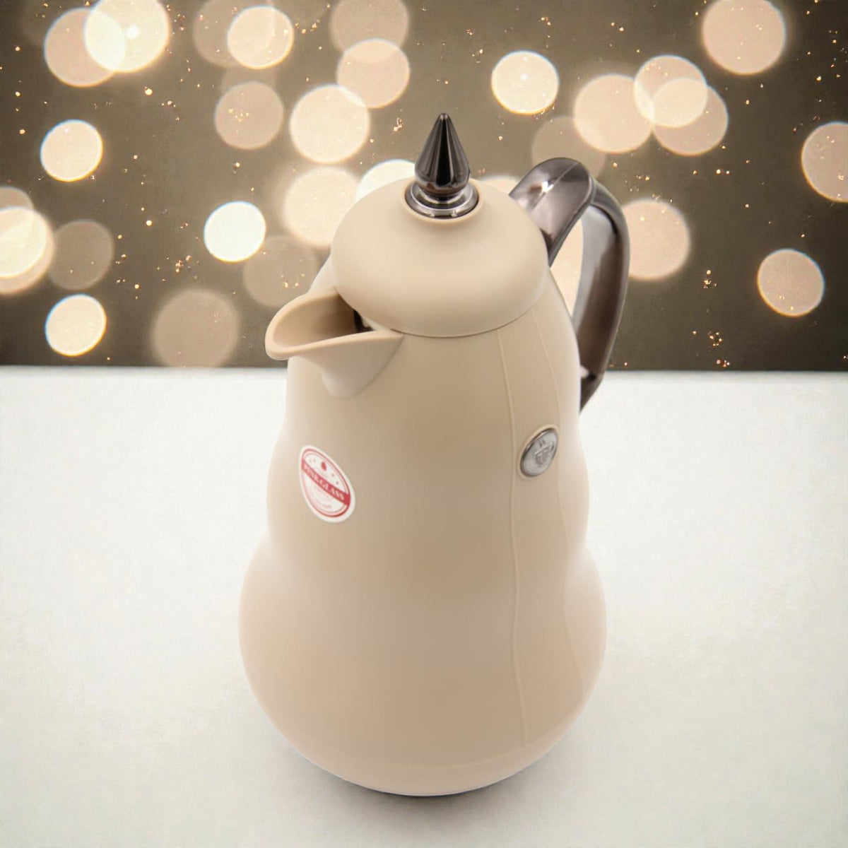 Arabic Classic Heritage Tea Flask 1L Double Wall Glass Liner Vacuum Jug with Traditional Pattern & Heat Insulation Available on Multi Color Options (24H x 13W × 13L CM) - Damoo