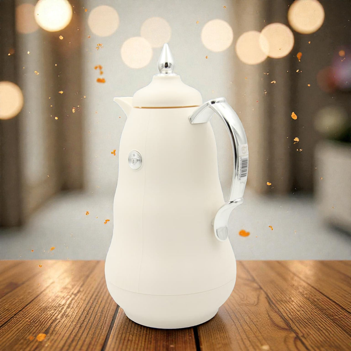 Arabic Classic Heritage Tea Flask 1L Double Wall Glass Liner Vacuum Jug with Traditional Pattern & Heat Insulation Available on Multi Color Options (24H x 13W × 13L CM) - Damoo