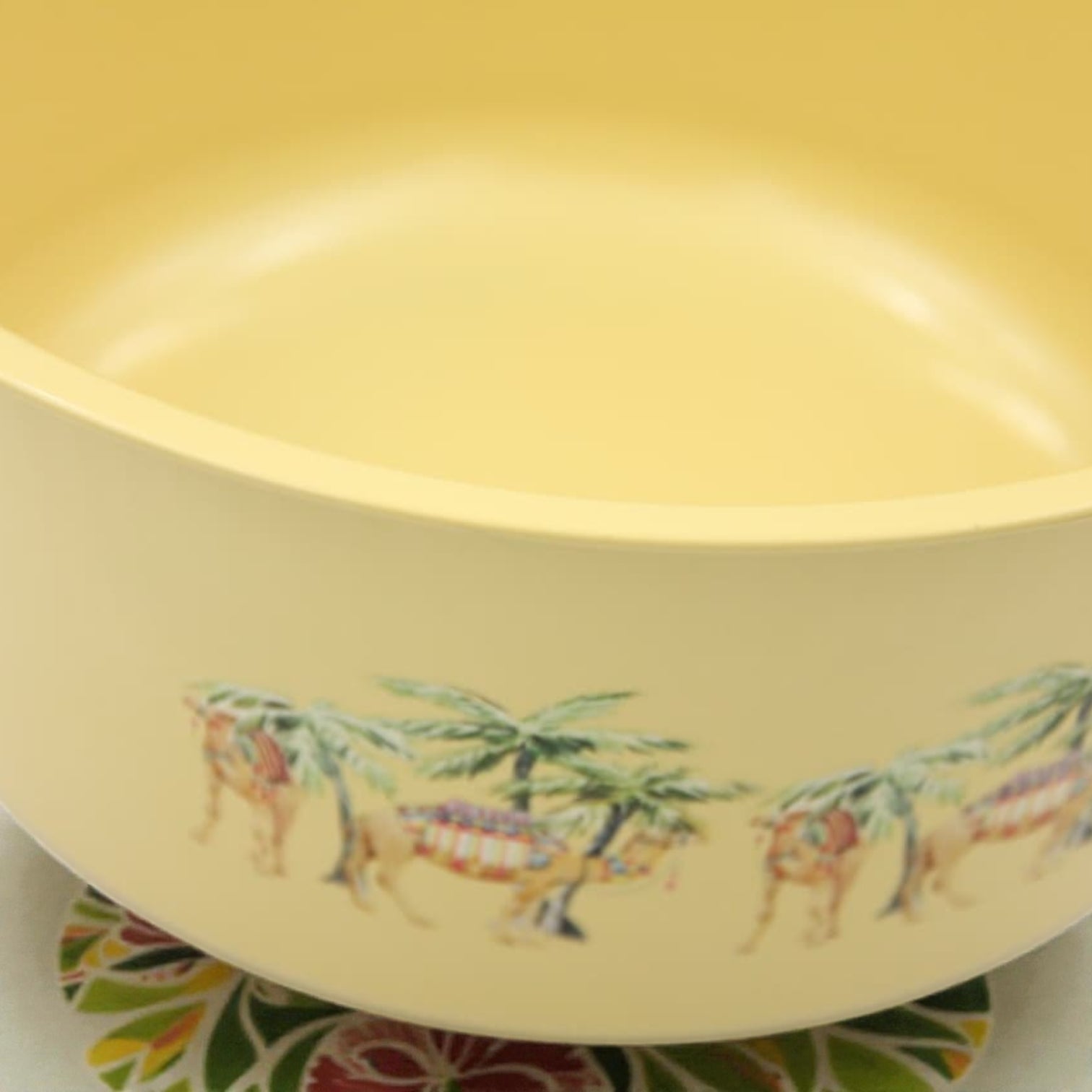 Camel Print Plastic Washing Basin (12H x 25L × 25W CM) – Multipurpose Household Bowl with or without Handles, Lightweight Laundry, Cleaning & Kitchen Basin - Damoo