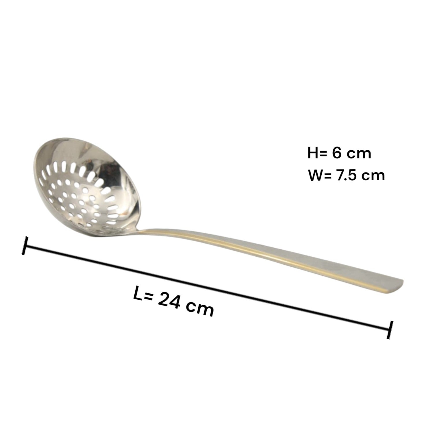 Yuniverse Steel Skimmer Spoon with Perforated Drainage Bowl & Decorative Pattern Handle – Deep Fry Strainer Ladle for Kitchen Cooking & Oil Draining - Damoo