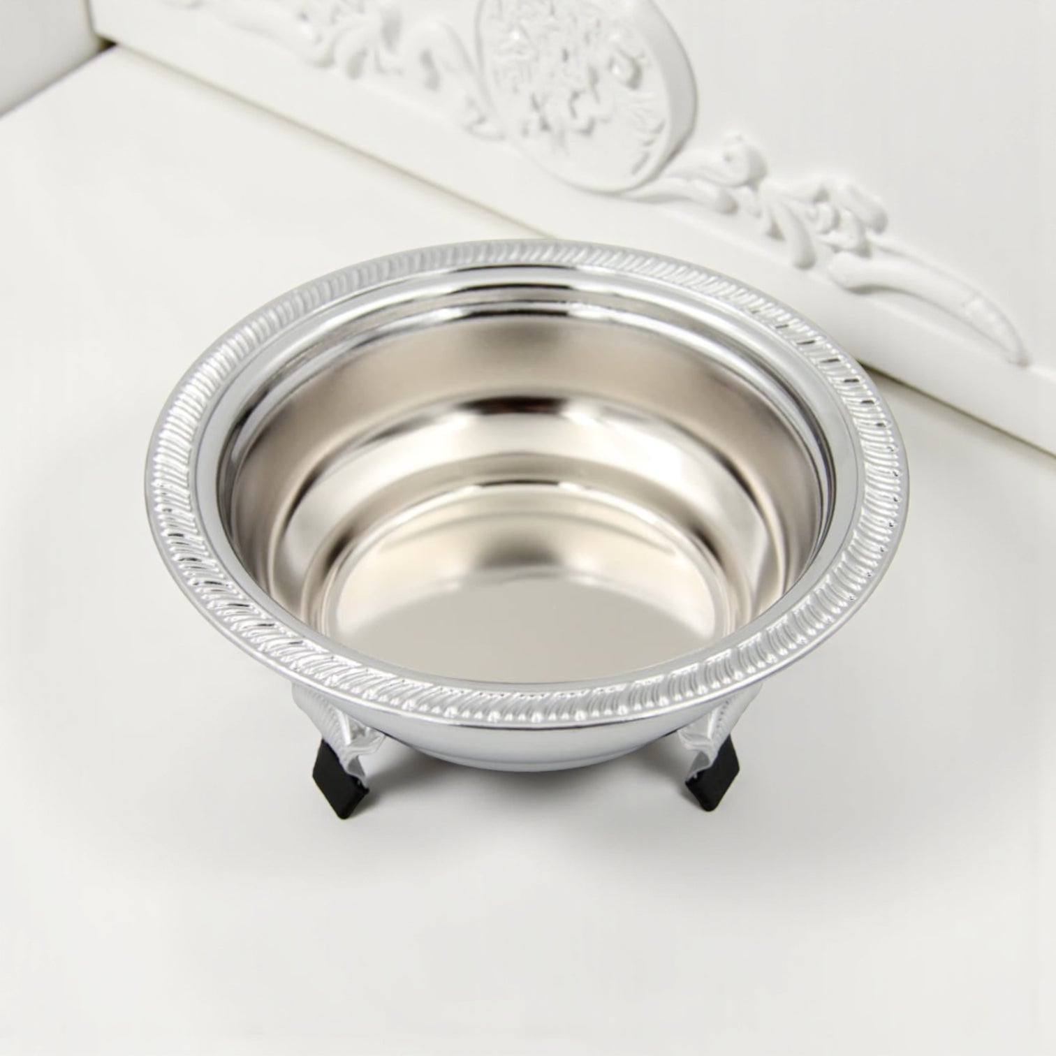 Ansa Luxury Silver Serving Dish with Lid for Dates and Desserts – Elegant Footed Candy Bowl with Dome Cover for Ramadan, Eid, and Majlis Table Decor - Damoo