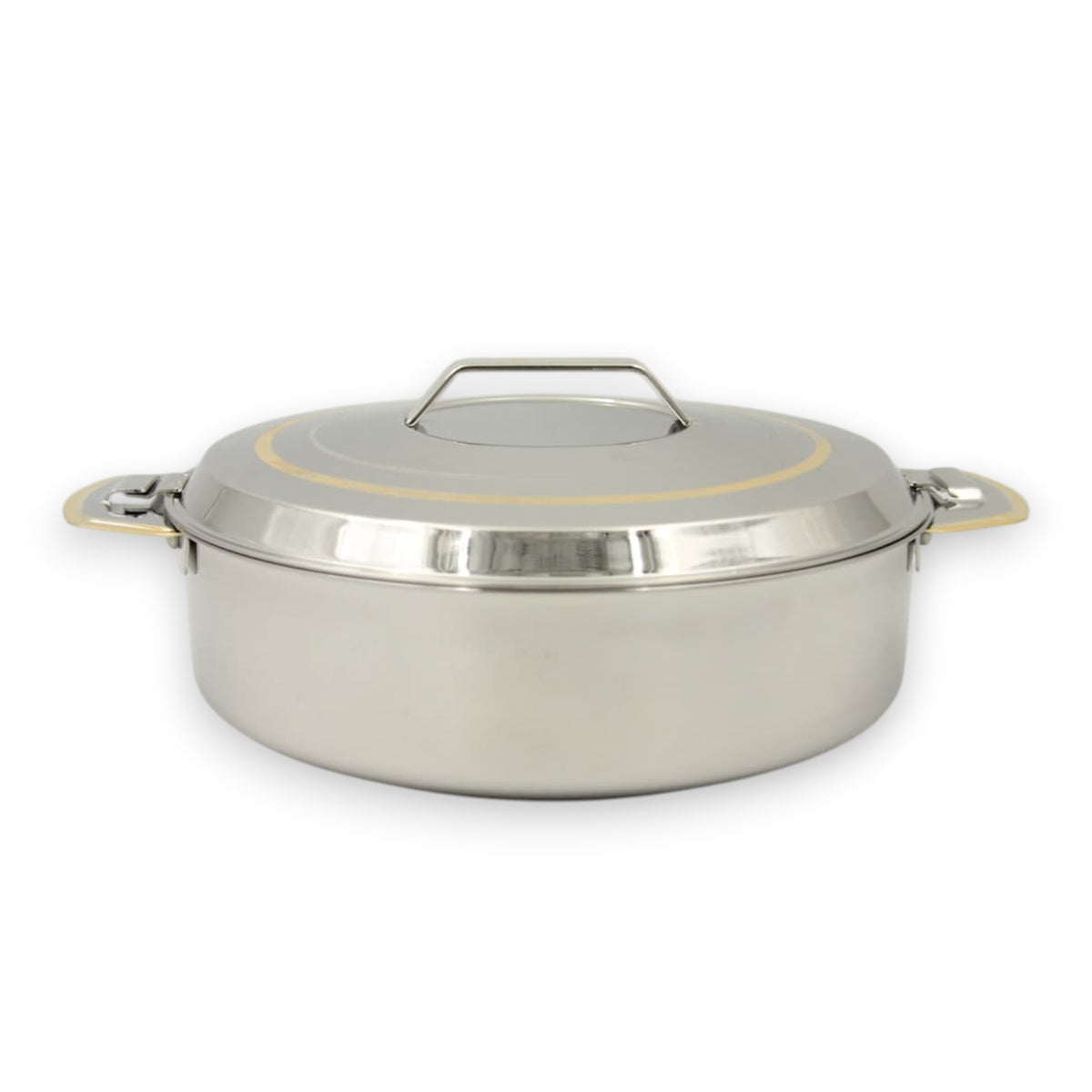Al Mira Stainless Steel Insulated Hotpot Casserole with Lid – Double Wall Food Warmer Serving Pot (14H x 32L x 26W CM) - Damoo