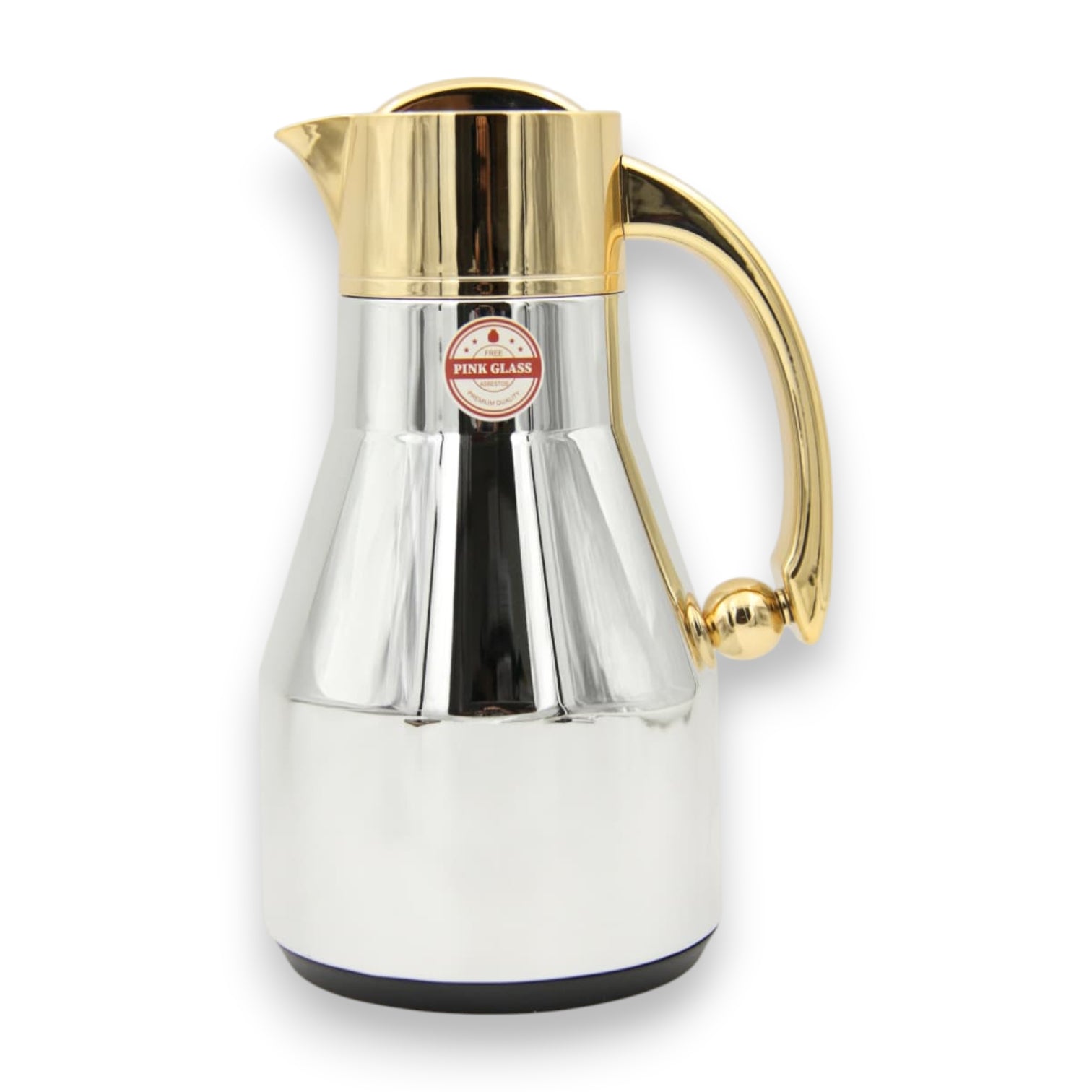 Red Home Premium Vacuum Thermal Coffee & Tea Flask with Gold Handle – Insulated Stainless Steel Arabic Dallah Style Serving Pot - Damoo