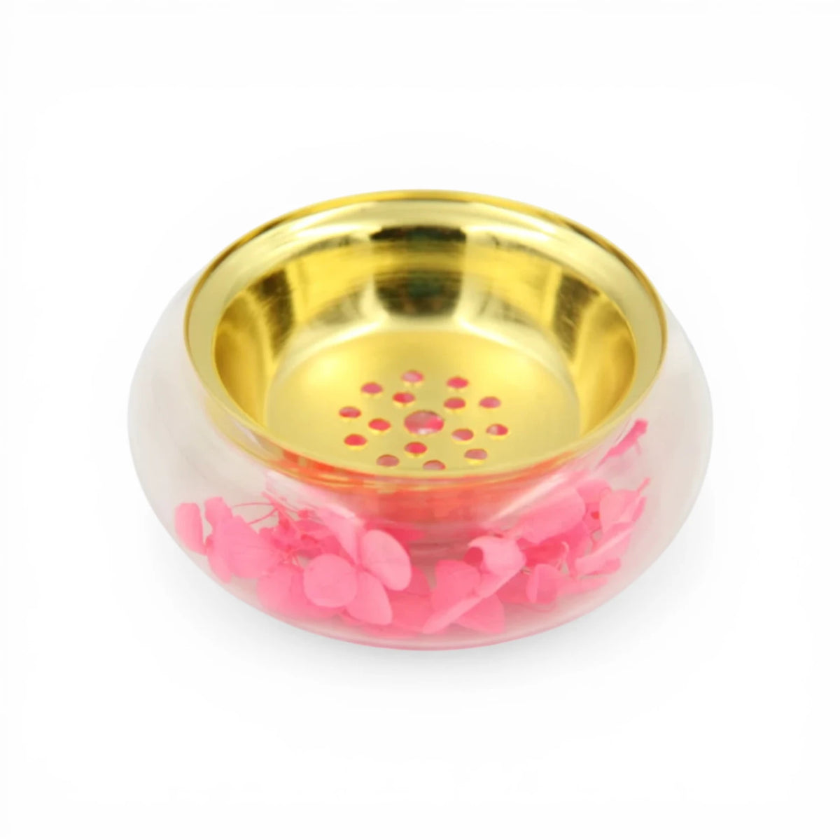 Mini Decorative Incense Burner Bowl – Compact Bakhoor & Fragrance Holder with Perforated Inner Cup (4H x 8.5L × 8.5W CM) - Damoo