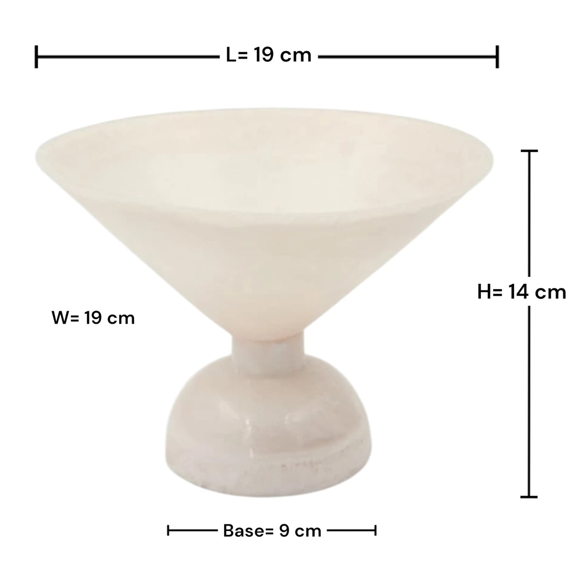 Elegant Pedestal Serving Bowl Decorative Centerpiece Dish – Modern Minimalist Bowl for Fruits, Snacks & Table Display (14H x 19L × 19W CM) - Damoo
