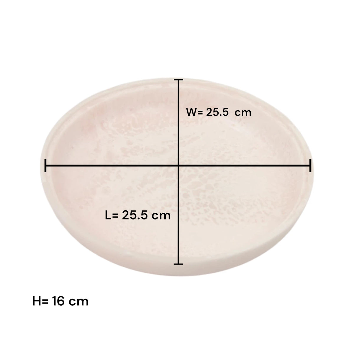 Round Decorative Serving Tray with Raised Base Stand – Elegant Tabletop Display Dish for Snacks & Décor (16H x 25.5L × 25.5W CM) - Damoo