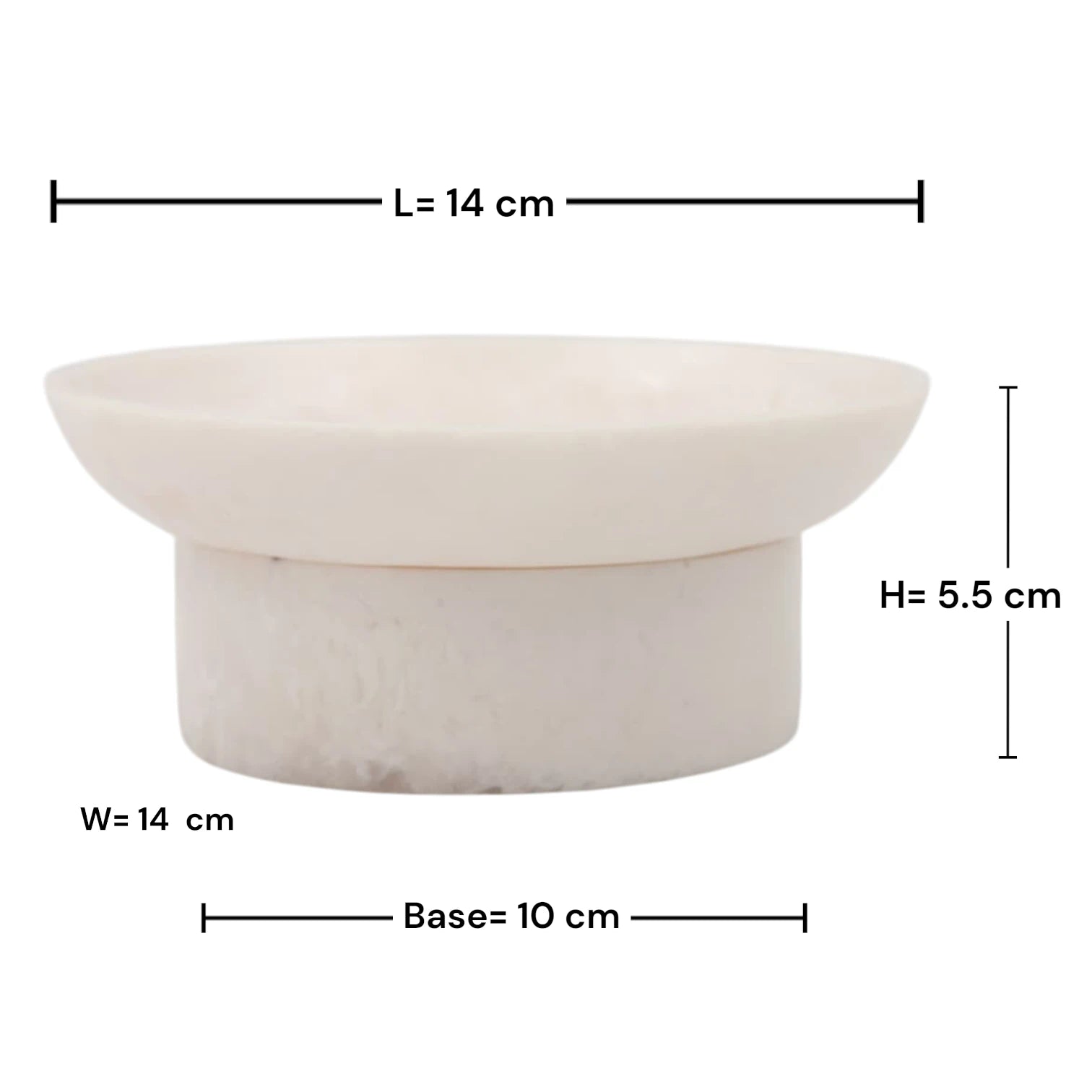 Small Round Pedestal Serving Bowl – Compact Decorative Dish for Snacks, Desserts & Table Display (5.5H x 14L × 14W CM) - Damoo