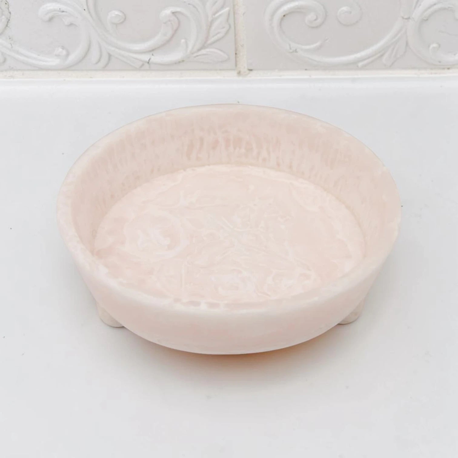 Round Deep Serving Bowl with Raised Feet – Modern Decorative Dish for Snacks, Fruits & Table Styling (6.5H x 19L × 19W CM) - Damoo