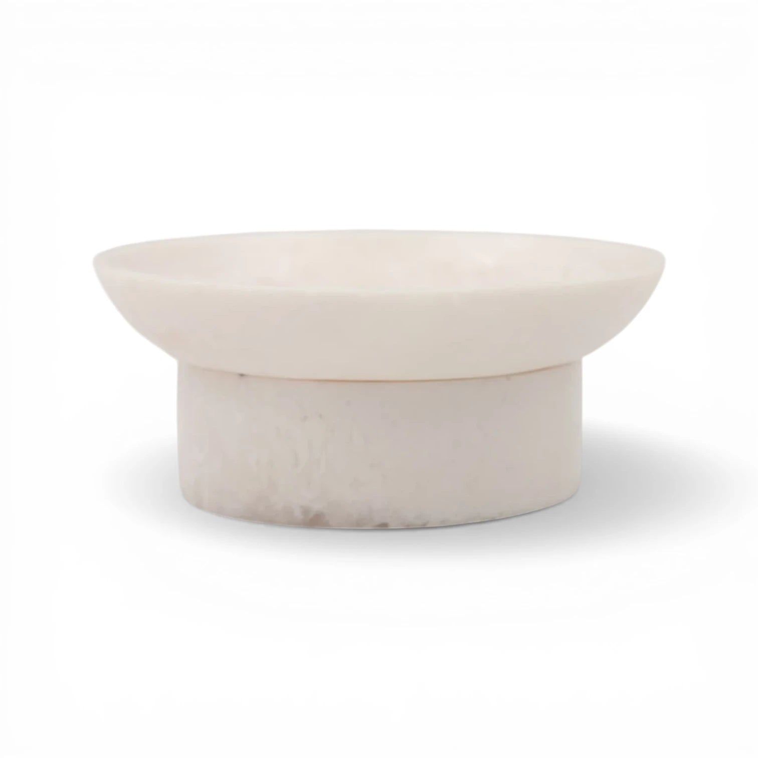 Small Round Pedestal Serving Bowl – Compact Decorative Dish for Snacks, Desserts & Table Display (5.5H x 14L × 14W CM) - Damoo