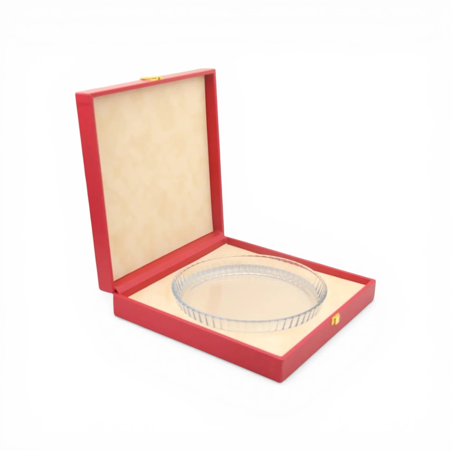 Round Serving Tray Set with Storage Case – Premium Gift Box Tray with Protective Carry Case for Desserts, Snacks & Elegant Table Display (8H x 34L × 34W CM | Tray 26 CM) - Damoo