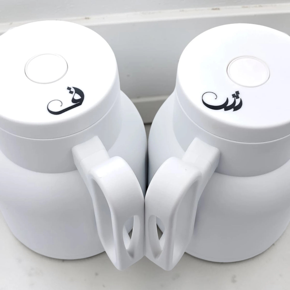 RAZ Vacuum Flask 2-Piece Set 1.0L Each – Thermal Insulated Tea & Coffee Server with Ergonomic Handle for Hot & Cold Beverages - Damoo