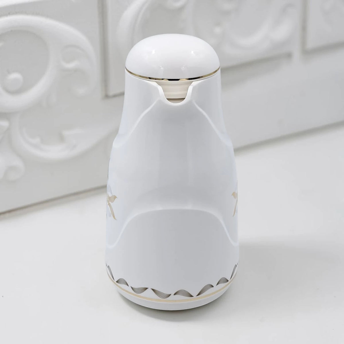 Regal Vacuum Flask 1.0L – Thermal Insulated Coffee & Tea Server with Elegant Floral Design and Easy Pour Spout (26H X 18L X 14W CM) - Damoo