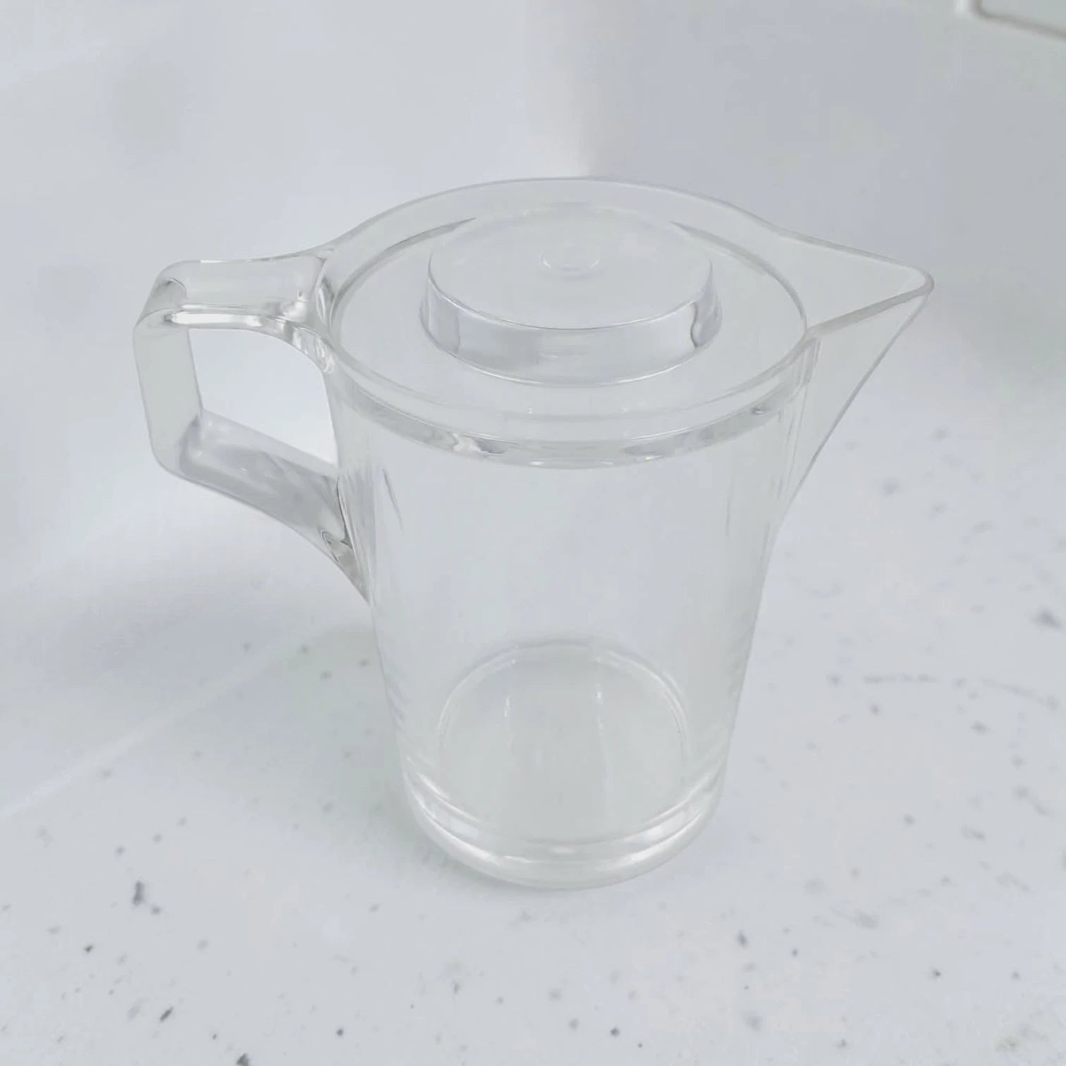 Orchid Clear Creamer Pot with Lid – Elegant Transparent Serving Pitcher with Handle & Pouring Spout for Milk, Tea, Coffee & Sauces (14 x 9.5 x 12 cm) - Damoo