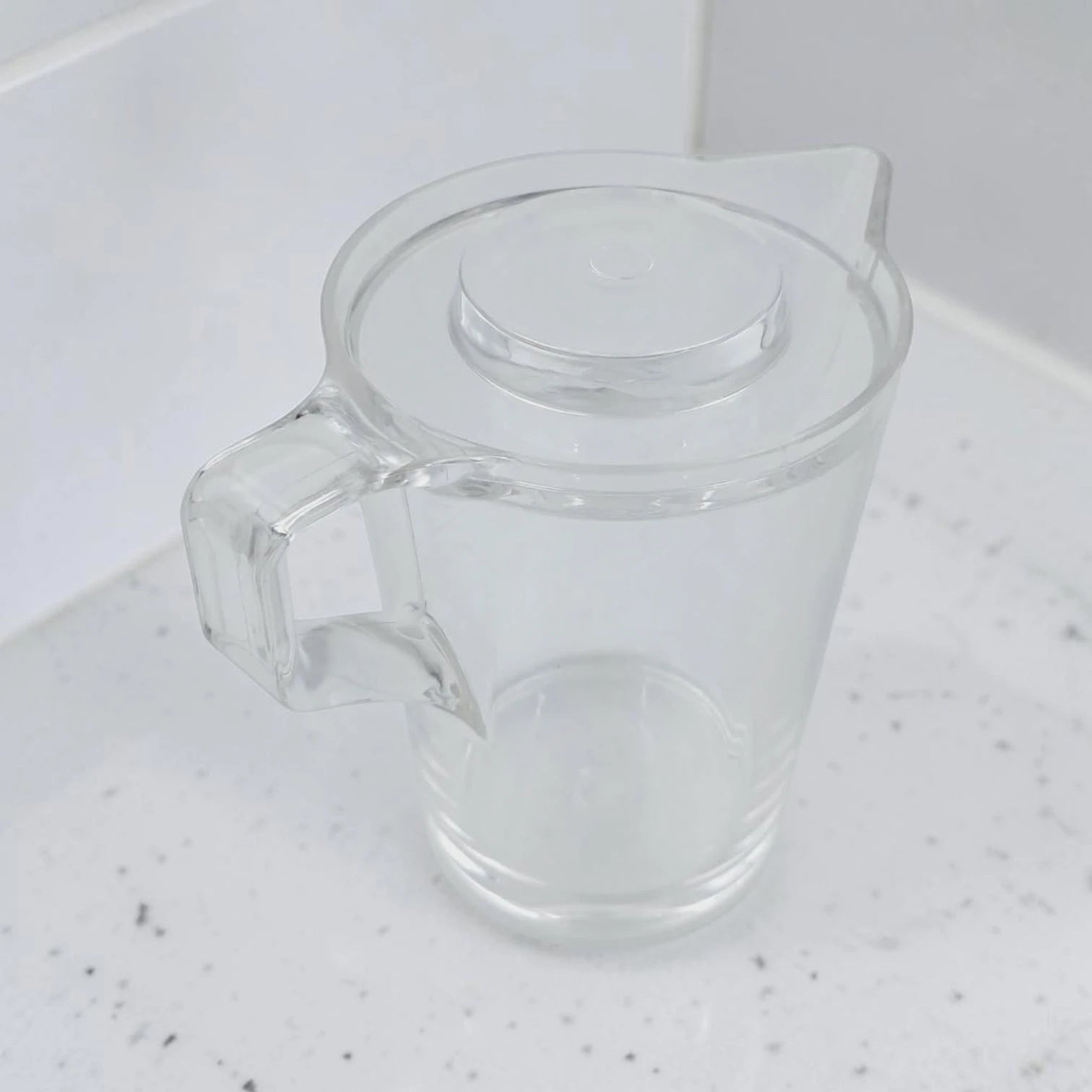 Orchid Clear Creamer Pot with Lid – Elegant Transparent Serving Pitcher with Handle & Pouring Spout for Milk, Tea, Coffee & Sauces (14 x 9.5 x 12 cm) - Damoo