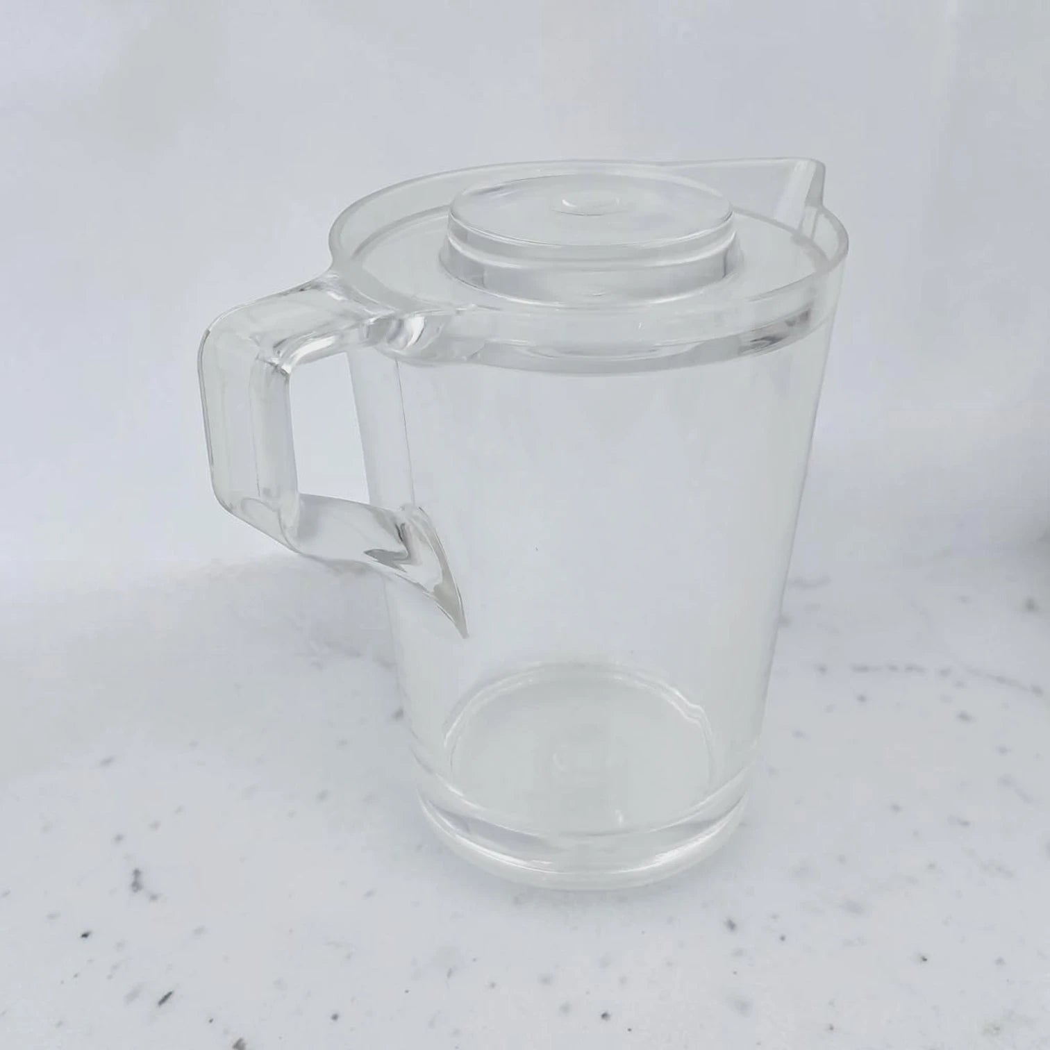 Orchid Clear Creamer Pot with Lid – Elegant Transparent Serving Pitcher with Handle & Pouring Spout for Milk, Tea, Coffee & Sauces (14 x 9.5 x 12 cm) - Damoo