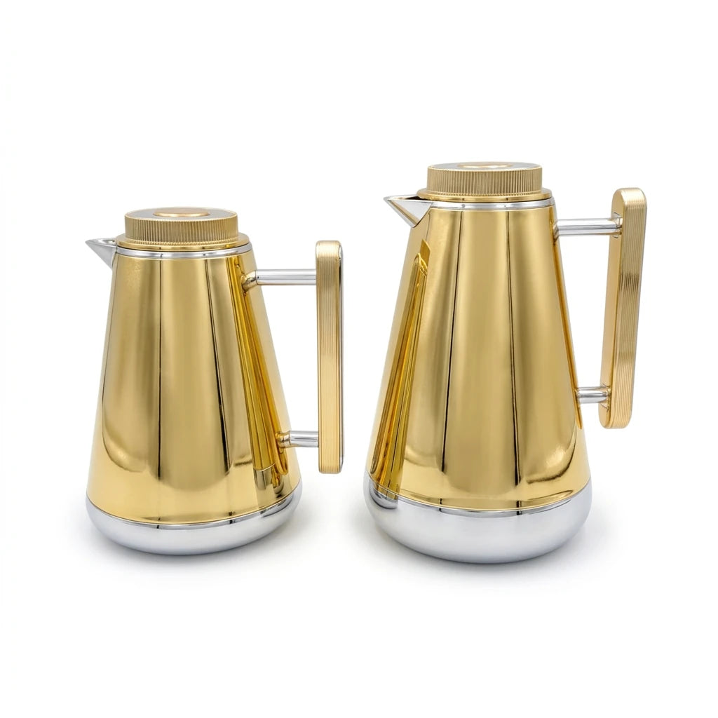 Premium Coffee & Tea Vacuum Flask Set 2 Pieces – Insulated Serving Carafes with Secure Lid and Elegant Handle, 0.5L & 1.0L Capacity Set