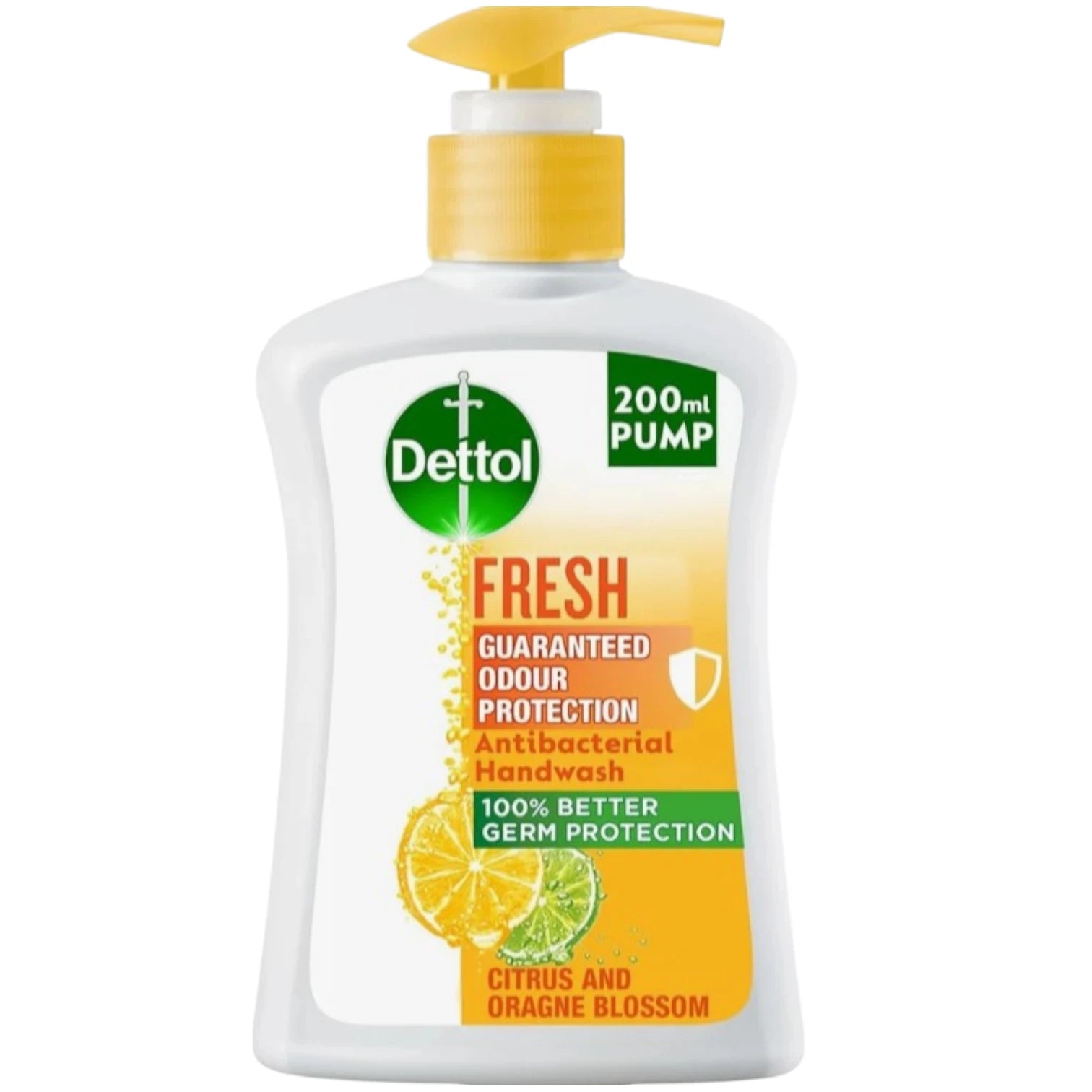 Dettol Fresh Liquid Handwash Pump 200ml – Citrus & Orange Blossom Scent | Antibacterial Hand Soap for Daily Hygiene - Damoo