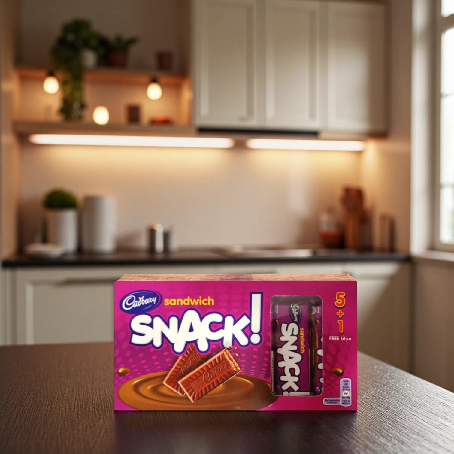 Cadbury Snack Sandwich Milk Chocolate Biscuits – 6 x 22g (132g Total) – Creamy Cocoa Crunch | 5+1 FREE Special Pack - Damoo
