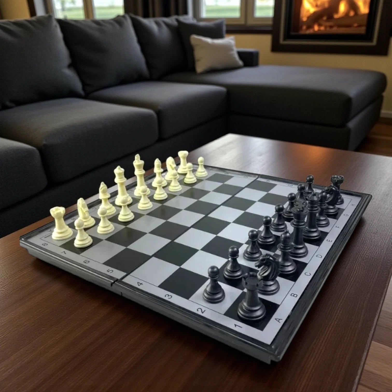 Magnetic Folding Chess Set with Portable Board | Educational Strategy Game for Kids & Adults | Travel-Friendly Chess Board with Secure Magnetic Pieces | Intelligence Development & Family Fun - Damoo