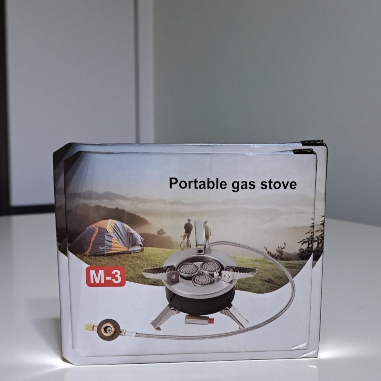 M-3 Portable Camping Gas Stove – 6800W High Power Folding 3 Burner Outdoor Cooking Stove with Piezo Ignition, Stainless Steel for Hiking, Picnic & Emergency