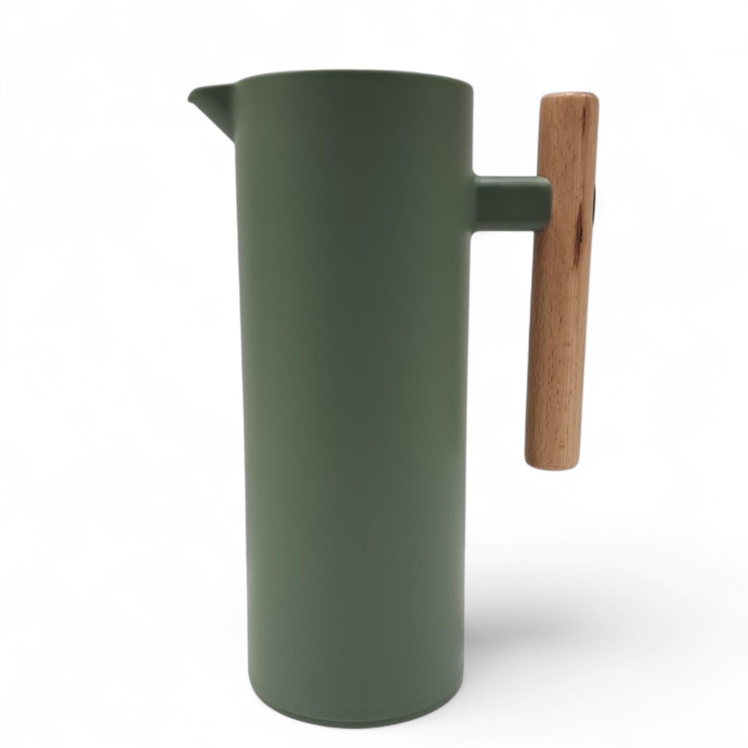 VOGATI 1.0L Premium Vacuum Thermos Flask – Modern Matte Design with Wooden Handle | Double Wall Insulated Carafe for Hot & Cold Drinks - Damoo