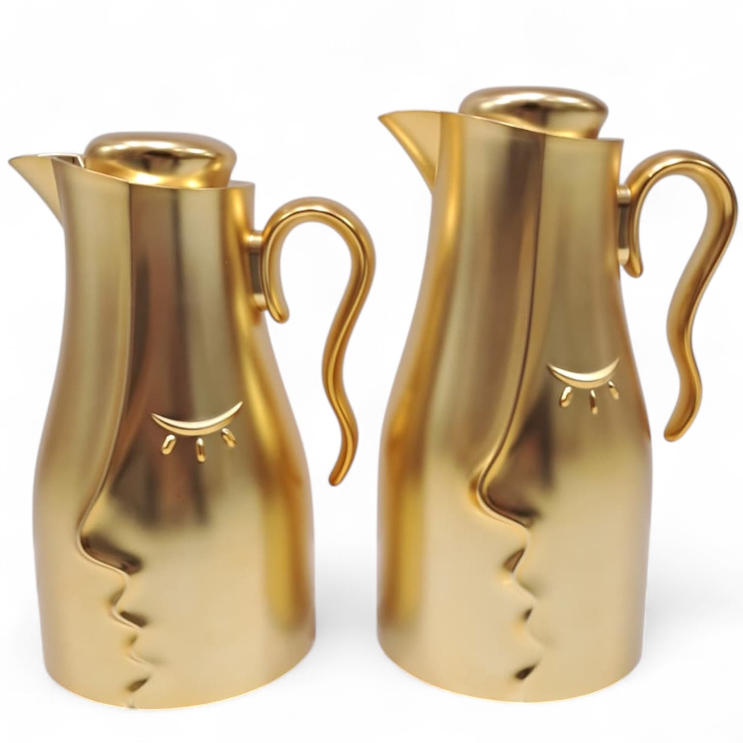 Najib Modern Style Vacuum Flask Set – 0.7L & 1.0L Thermos Duo, Elegant Face Design, Double-Wall Insulated Jugs for Hot & Cold Beverages, Leak-Proof Lid & Ergonomic Handle - Damoo