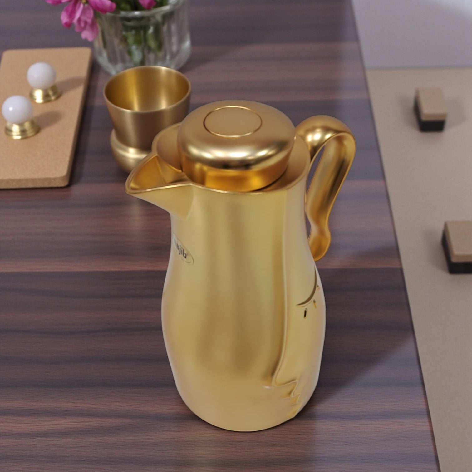 Najib Modern Style Vacuum Flask Set – 0.7L & 1.0L Thermos Duo, Elegant Face Design, Double-Wall Insulated Jugs for Hot & Cold Beverages, Leak-Proof Lid & Ergonomic Handle - Damoo