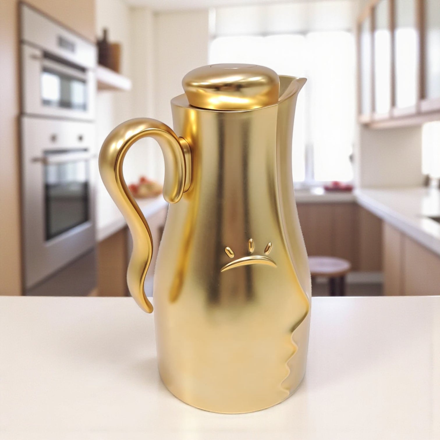 Najib Modern Style Vacuum Flask Set – 0.7L & 1.0L Thermos Duo, Elegant Face Design, Double-Wall Insulated Jugs for Hot & Cold Beverages, Leak-Proof Lid & Ergonomic Handle - Damoo