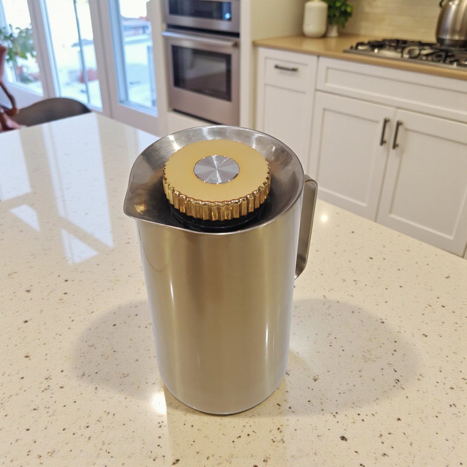 Parati 2-Piece Stainless Steel Vacuum Flask Set SG1M (0.35L + 0.6L) – Double Wall Insulated Coffee & Tea Thermos Jugs with Metallic Finish and Easy-Pour Handle – Elegant Thermal Set for Home, Office & Travel - Damoo