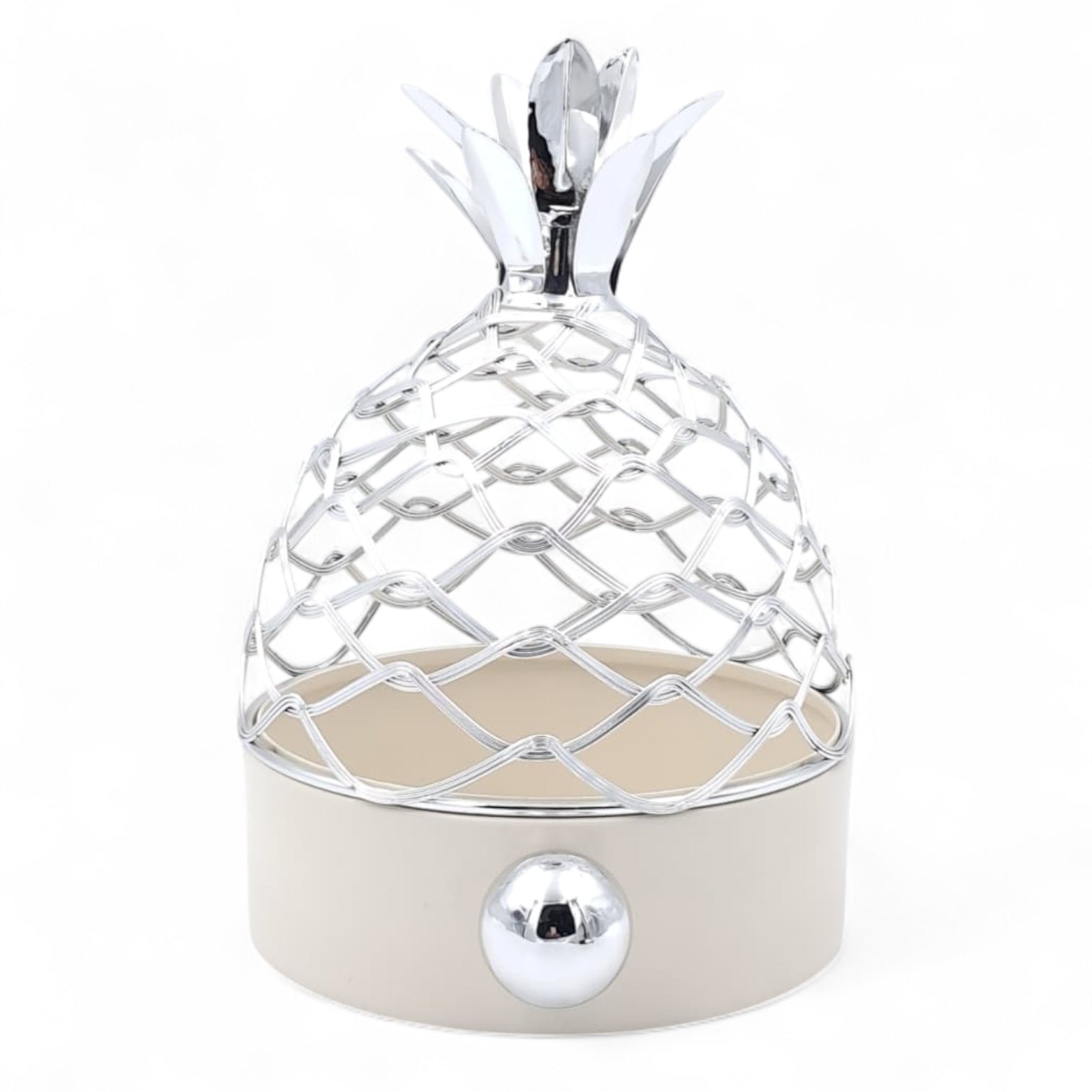 Elegant Decorative Pineapple Jar with Metallic Lid – Modern Home Décor Centerpiece for Table, Living Room, or Entryway – Luxury Art Piece with Contemporary Design - Damoo