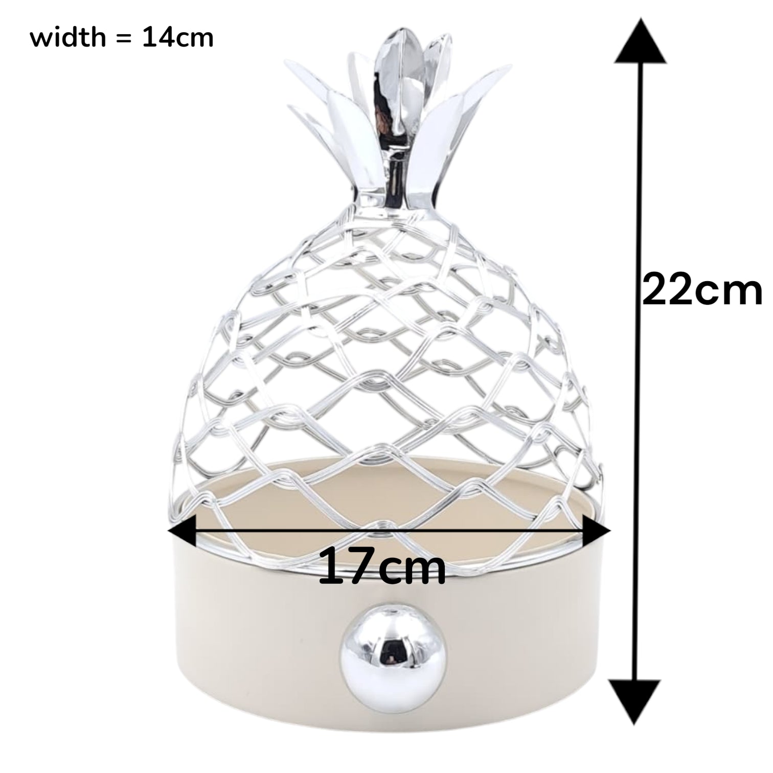 Elegant Decorative Pineapple Jar with Metallic Lid – Modern Home Décor Centerpiece for Table, Living Room, or Entryway – Luxury Art Piece with Contemporary Design - Damoo