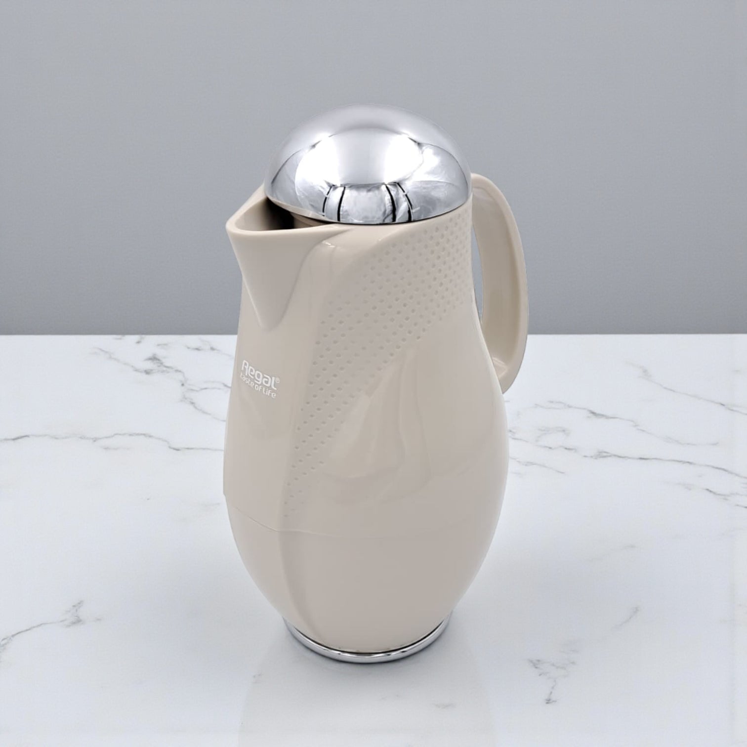 Regal Luxury Thermos Flask 1 Liter | Premium Insulated Hot & Cold Beverage Server with Gold Finish Lid | Elegant Double Wall Vacuum Jug