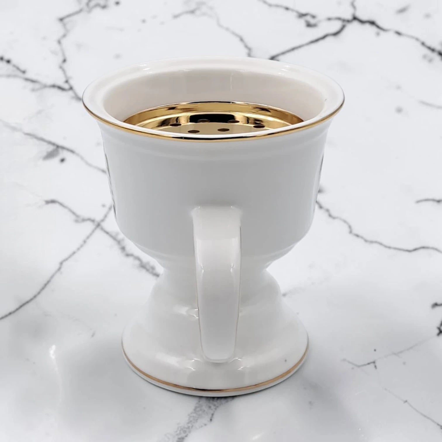 UAE Incense Burner Cup with Double Handles & Removable Metal Tray – Bakhoor Oud Burner with Emirati Logo (H(11.5cm) x W(10cm) x L(15cm) x Base(8cm)) - Damoo