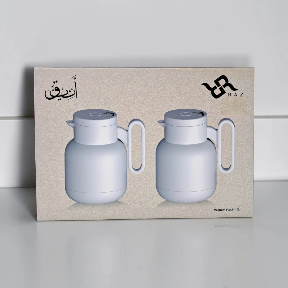 RAZ Vacuum Flask 2-Piece Set 1.0L Each – Thermal Insulated Tea & Coffee Server with Ergonomic Handle for Hot & Cold Beverages - Damoo