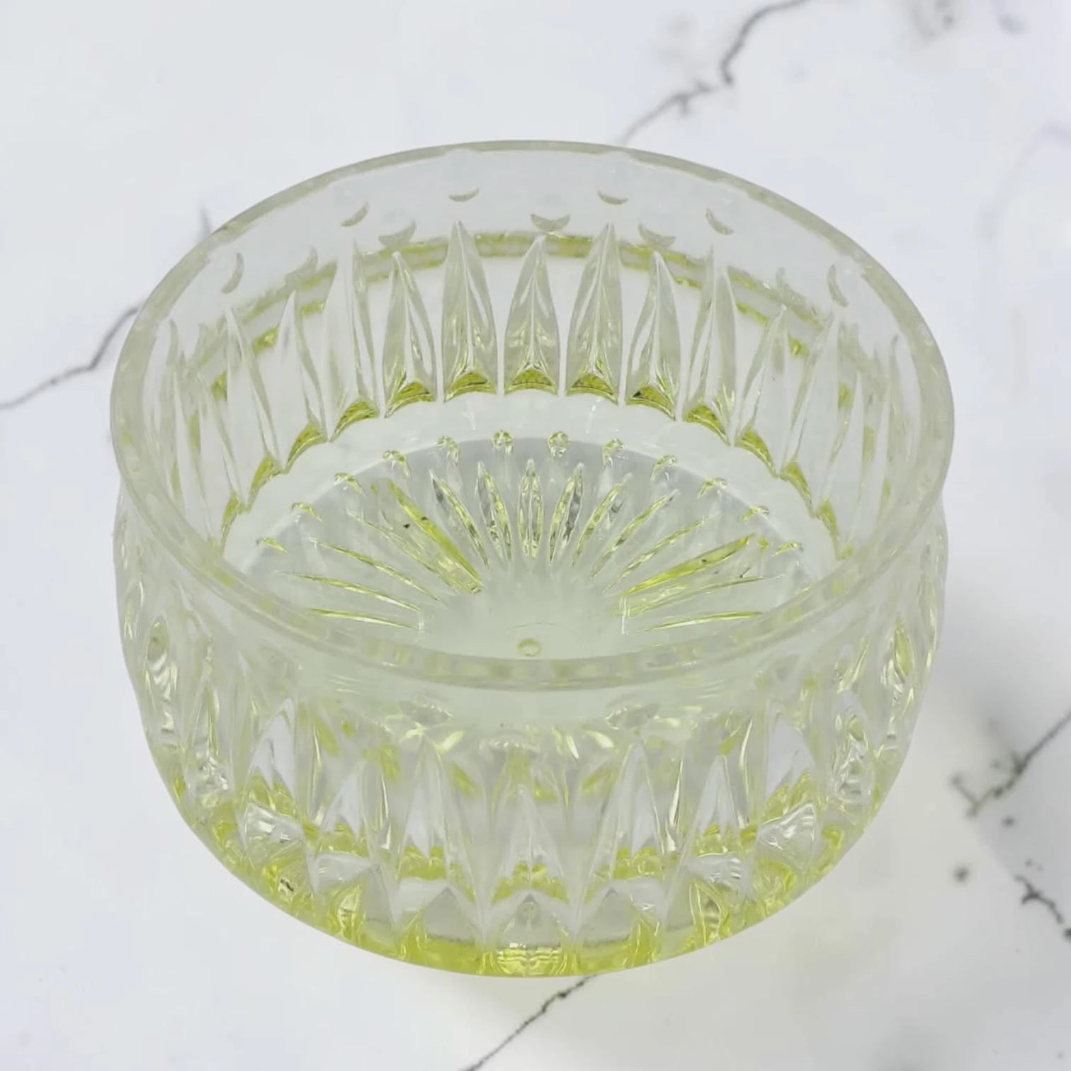 Crystal Glass Candy Jar with Lid, Decorative Storage Bowl with Diamond Cut Design for Sweets, Dates & Snacks (12H x 10.5L × 10.5W CM) - Damoo