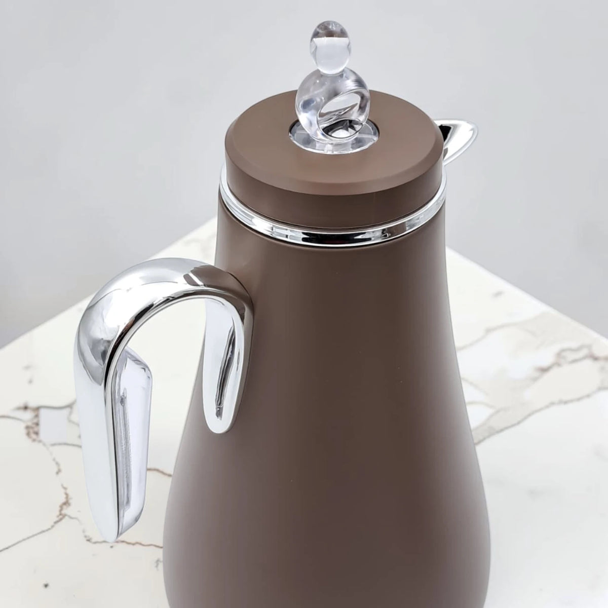 Premium Vacuum Flask Set 2 Pcs 1.0L + 0.7L Glass Liner Thermal Coffee & Tea Server Set with Elegant Handle, Insulated Hot & Cold Beverage Carafes for Home Hospitality and Gatherings
