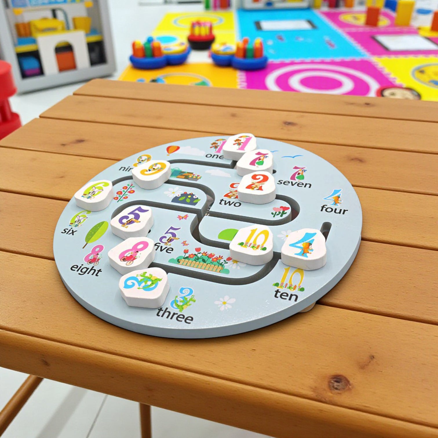 Number Maze Educational Toy – Montessori Wooden Counting & Puzzle Game | Early Learning Math Toy for Kids & Toddlers (Ages 3+) - Damoo