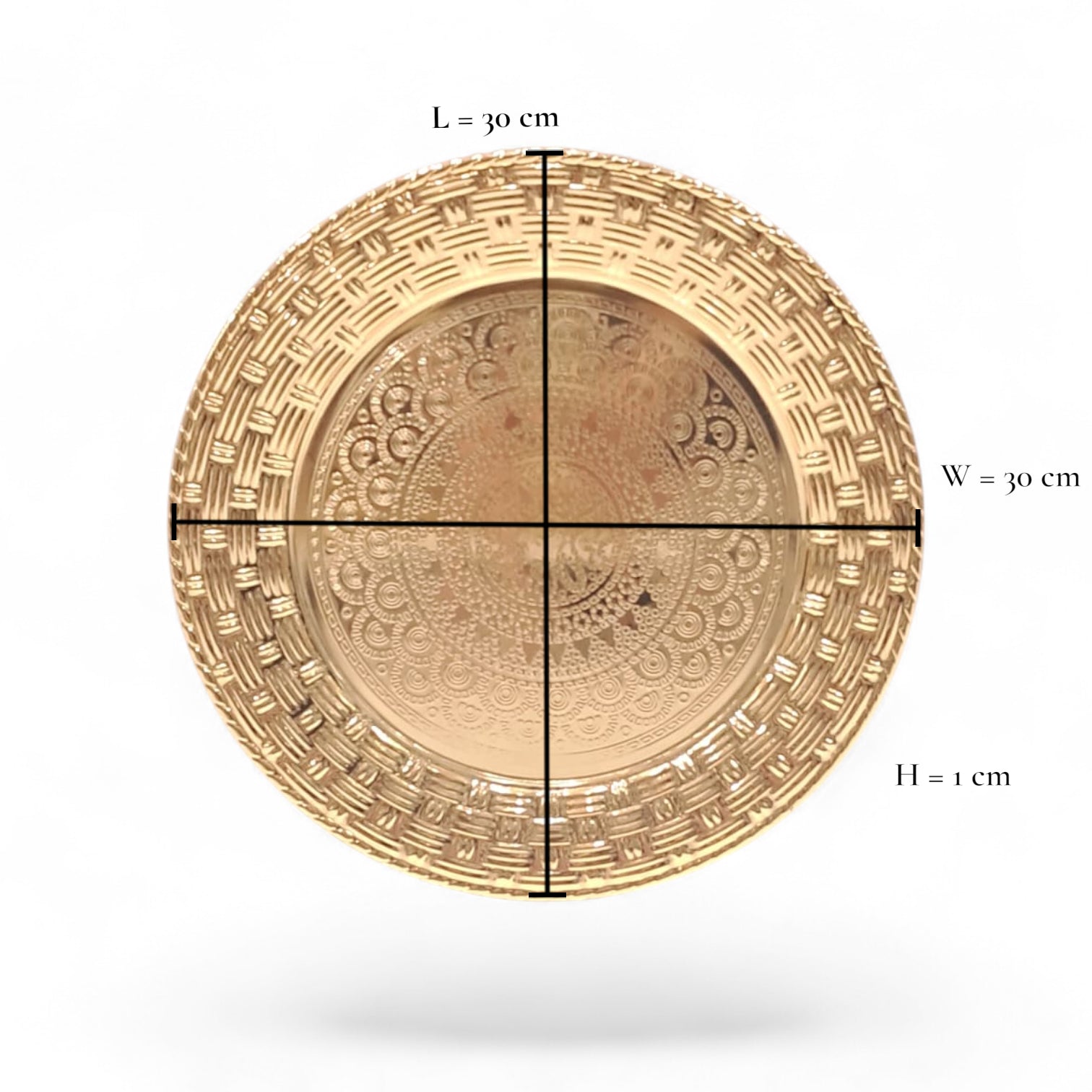 African Design Gold Centerpiece Glass Plate – Elegant Decorative Serving Plate with Glossy Finish, Home & Table Decor - Damoo