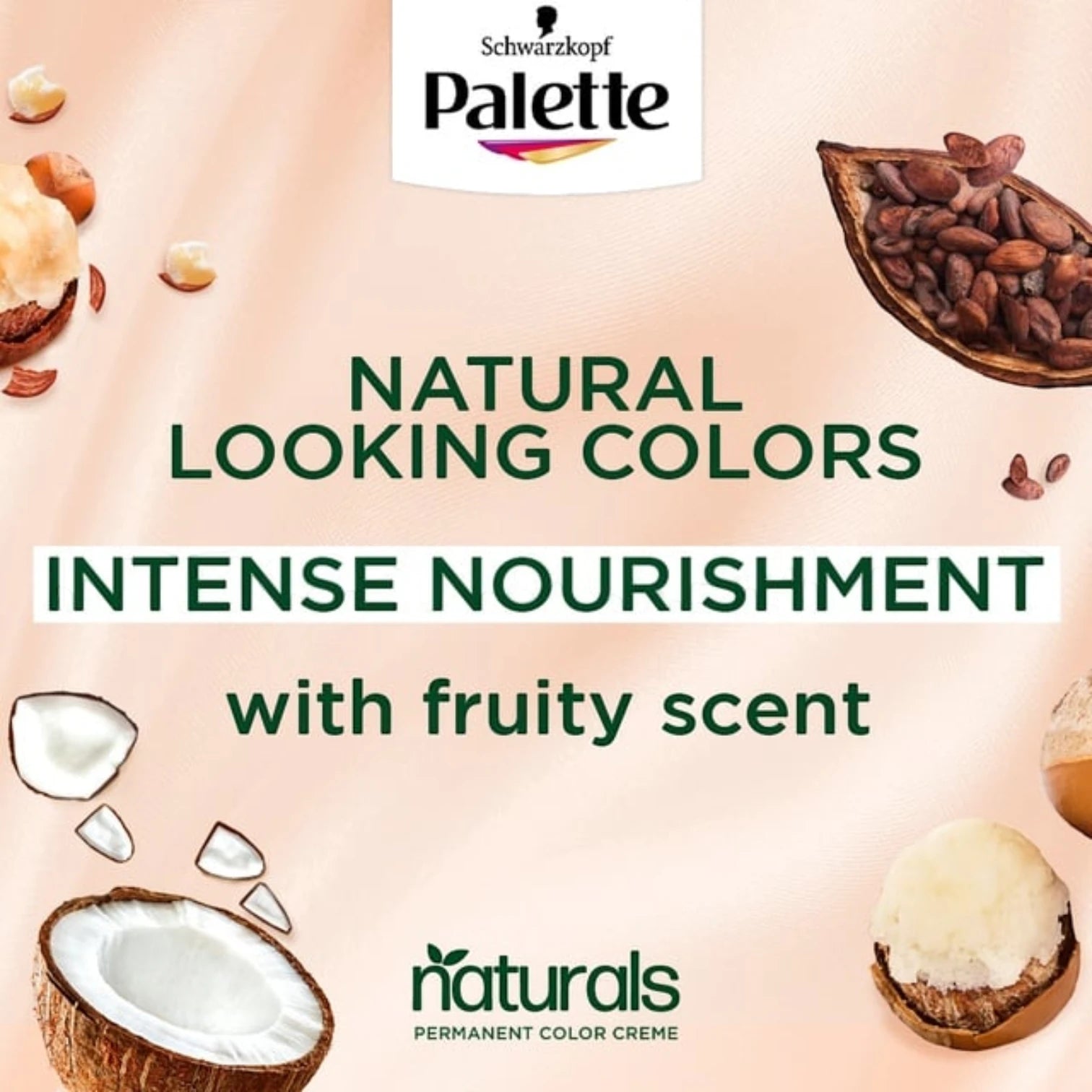 Palette Naturals 4-0 Medium Brown Hair Color – Long-Lasting Color with Cocoa & Oat Milk – 100% Grey Coverage, Fruity Scent – Nourishing & Natural-Looking Hair Dye – 50ml Tube + Developer Kit - Damoo
