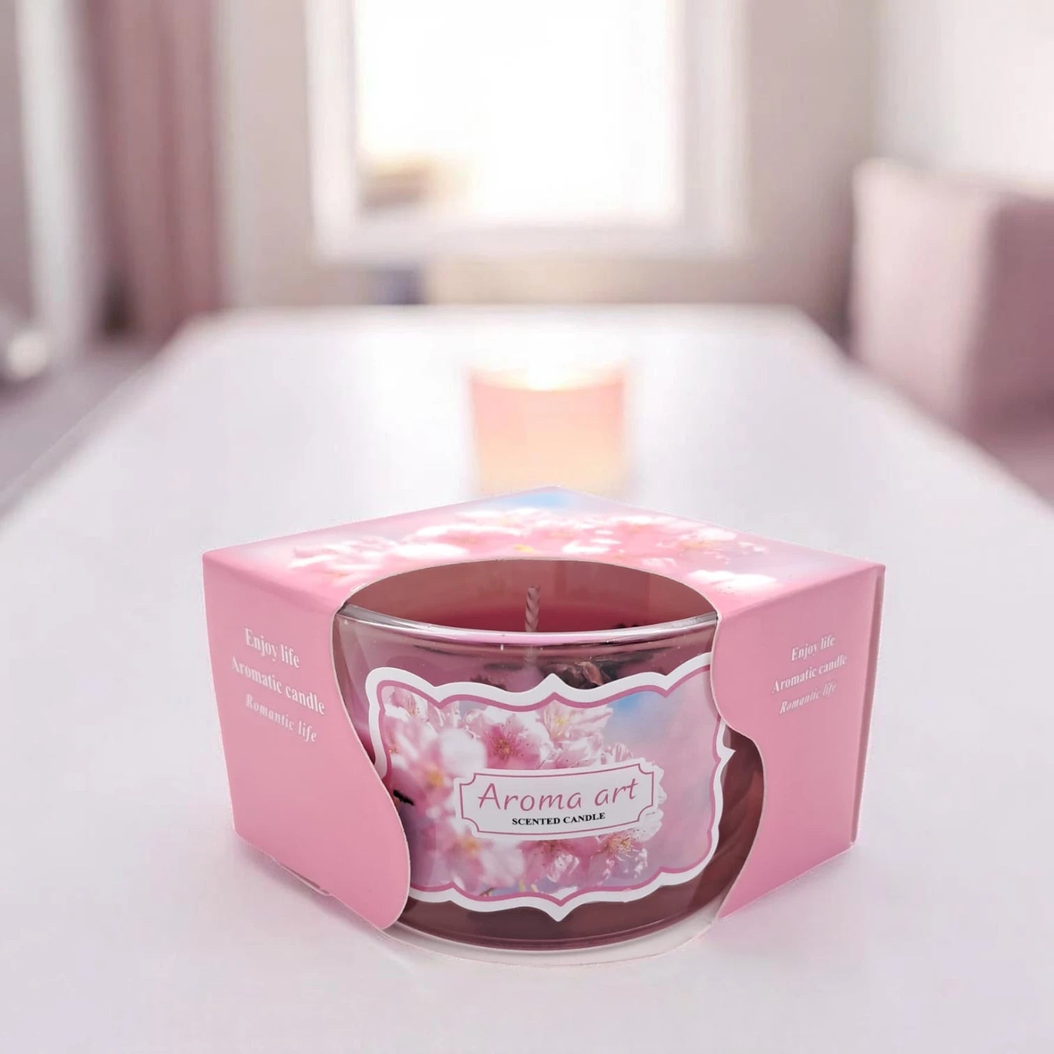 Aroma Art Scented Candle in Glass Jar – Long Lasting Aromatherapy Candle with Multiple Fragrance Options for Home, Bedroom, Spa & Relaxation Décor (5H x 7.5W x 7.5L CM) - Damoo